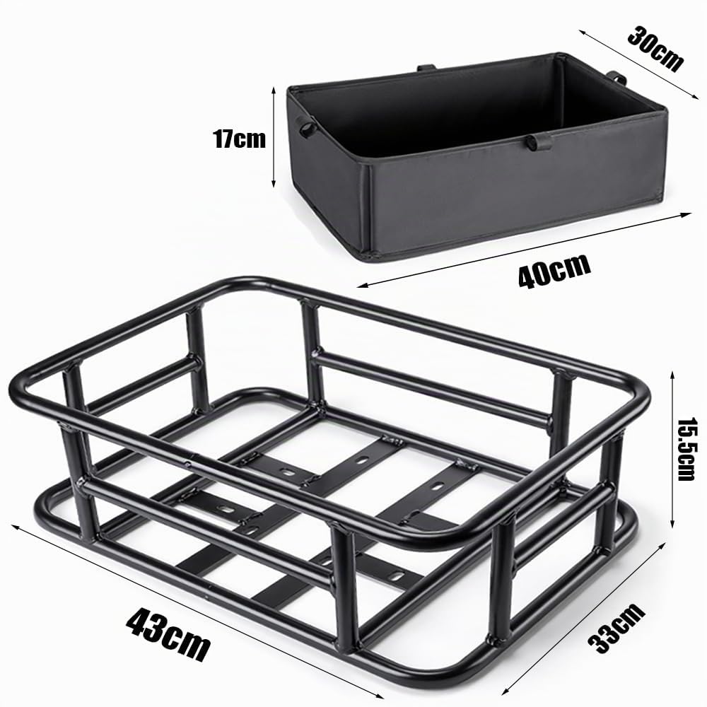 Panier Velo Arriere,Panier De Rangement Arrière pour Vélo Grande Capacité Et Étanche,avec Filet De Transport Et Doublure Épaisse,pour Transporter De La Nourriture,des Courses,des Balles,Un Chien,Etc.
