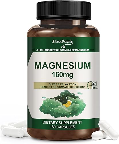 Magnesium Glycinate 800mg Chelated Magnesium Supplement,160mg Magnesium Per Serving - 99% High Absorption - Supports for Heart & Sleep - 180 Veggie Capsules