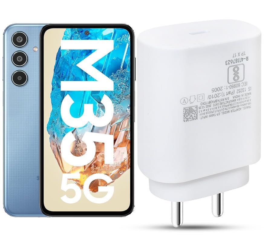 Image of Original Samsung M35 5G Charger 25W Charging Adapter Type - C Port for Ultra Fast Charging Compatible with M35 5G, M14 5G, M34 5G, S21 FE, S23FE,S24,Tab 9 Ultra