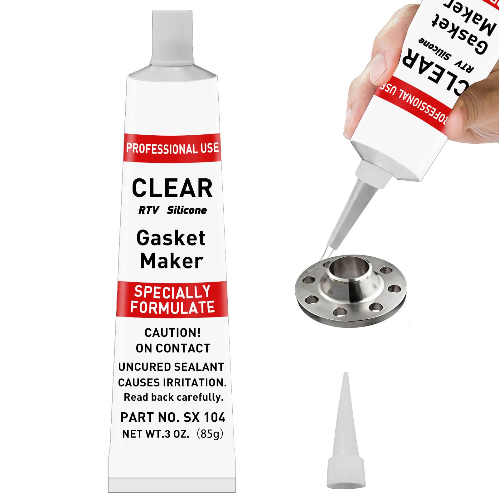 EIGTWEN Dichtmasse Motor, 85g Dichtmasse kfz Stoßfest und Auslaufsicher,Hochtemperaturbeständig,Kann als zylinderkopfdichtung Dichtmittel, Silikon Dichtmasse kfz, Ölwanne Dichtmasse Verwendet Werden