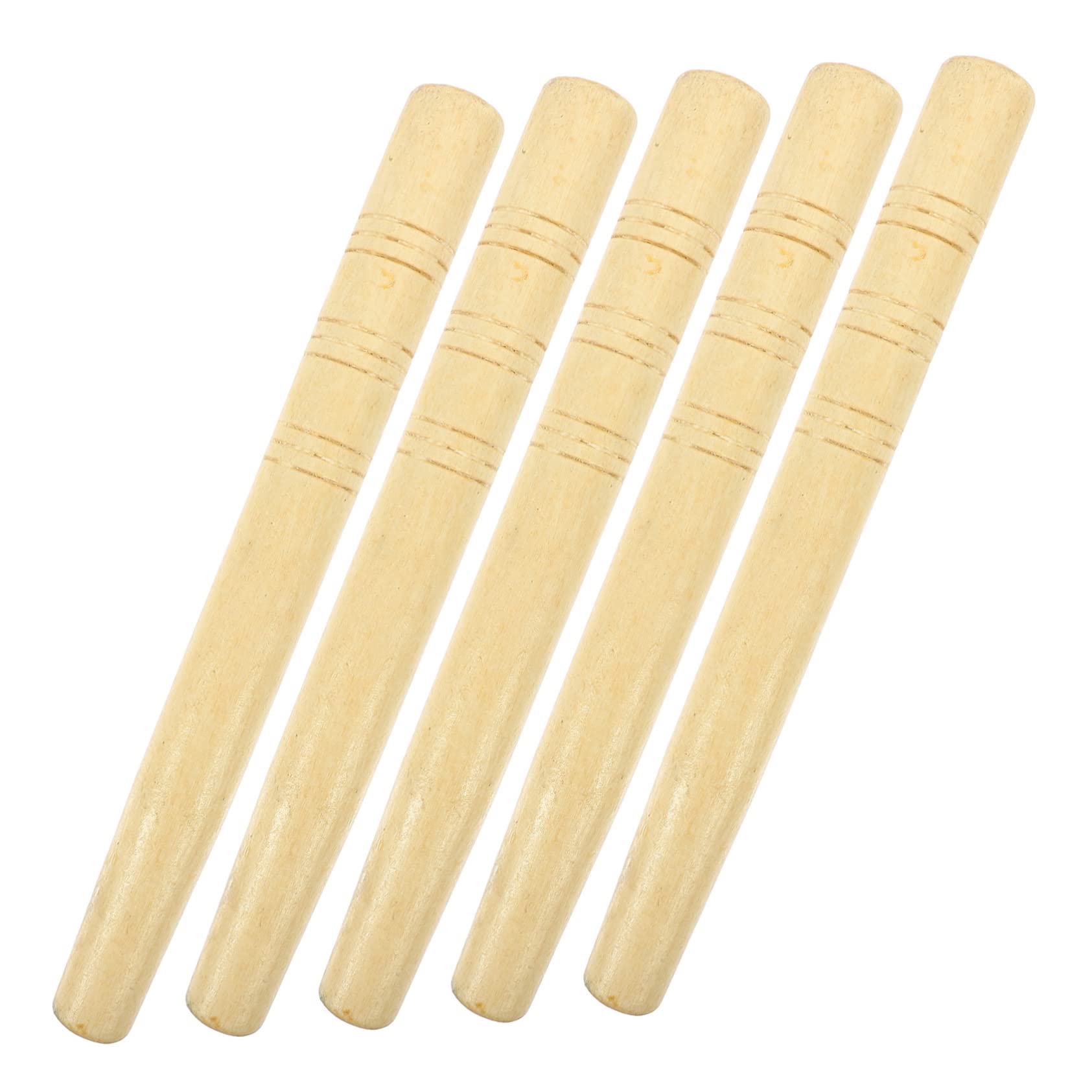 BCOATH Wooden Handles 5pcs Replacement Handles for Hoe Shovel Rake Trowel Axe Comfortable to Install for Garden