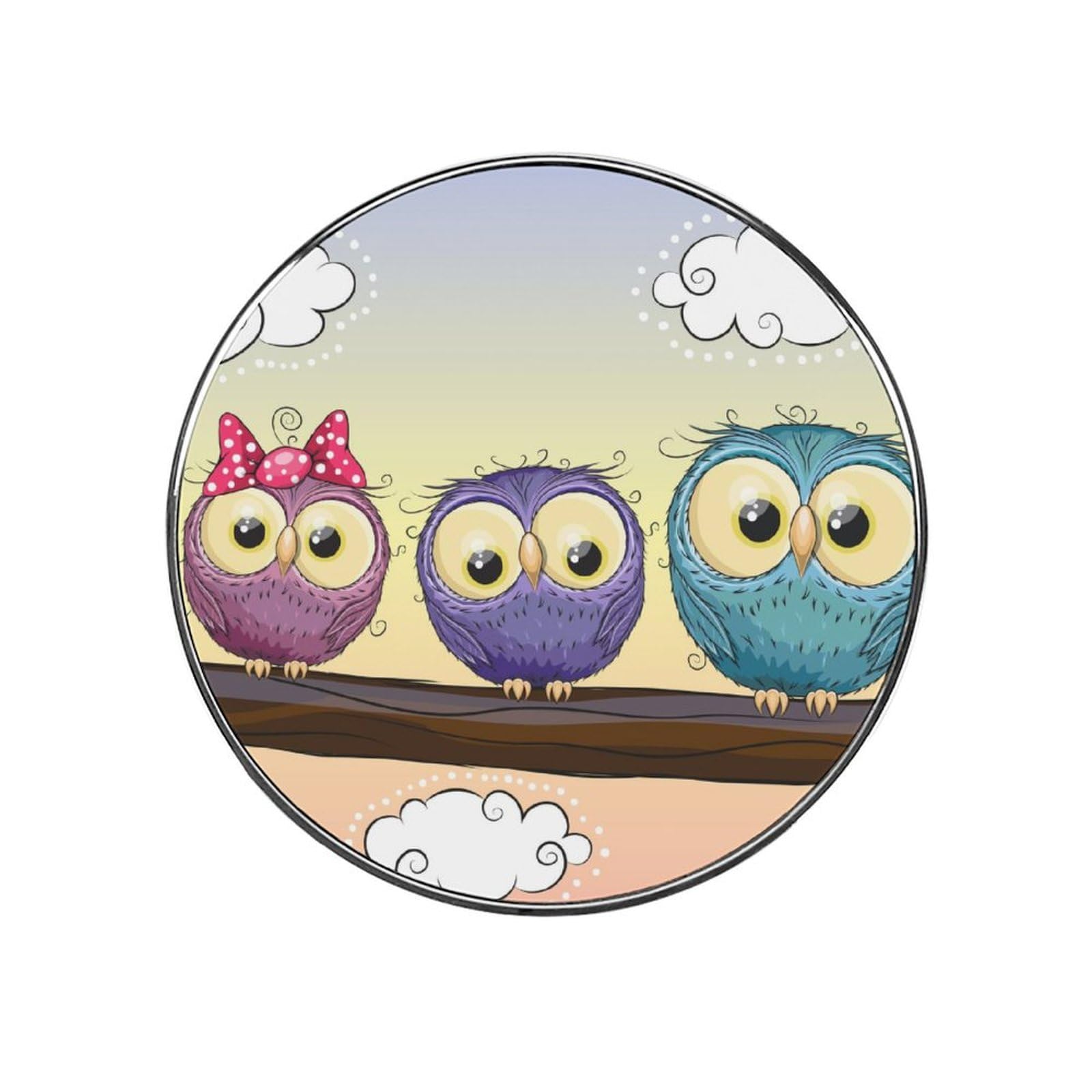 Cartoon Owl Alloy Fridge Magnet For Office Cabinet Refrigerator Whiteboard Photo