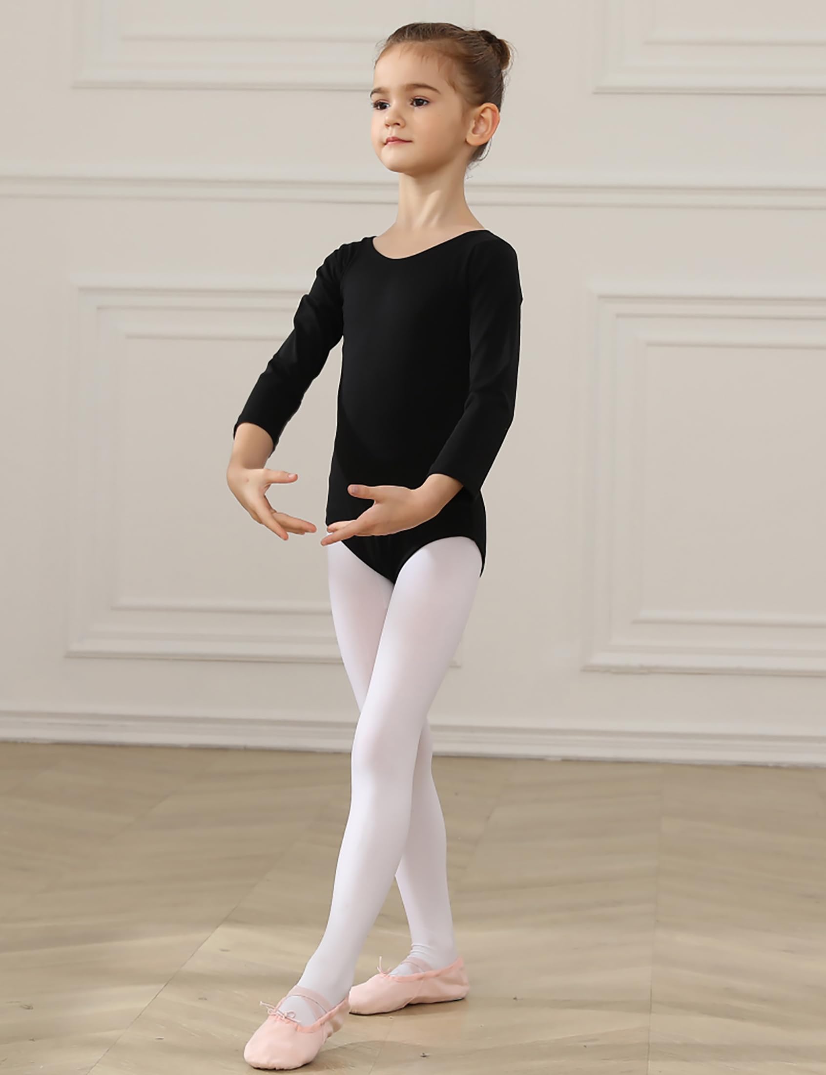 HIPPOSEUS Maillot de Ballet Mangas Larga para Niña Leotardos Danza Clásico Gimnasia Ritmica