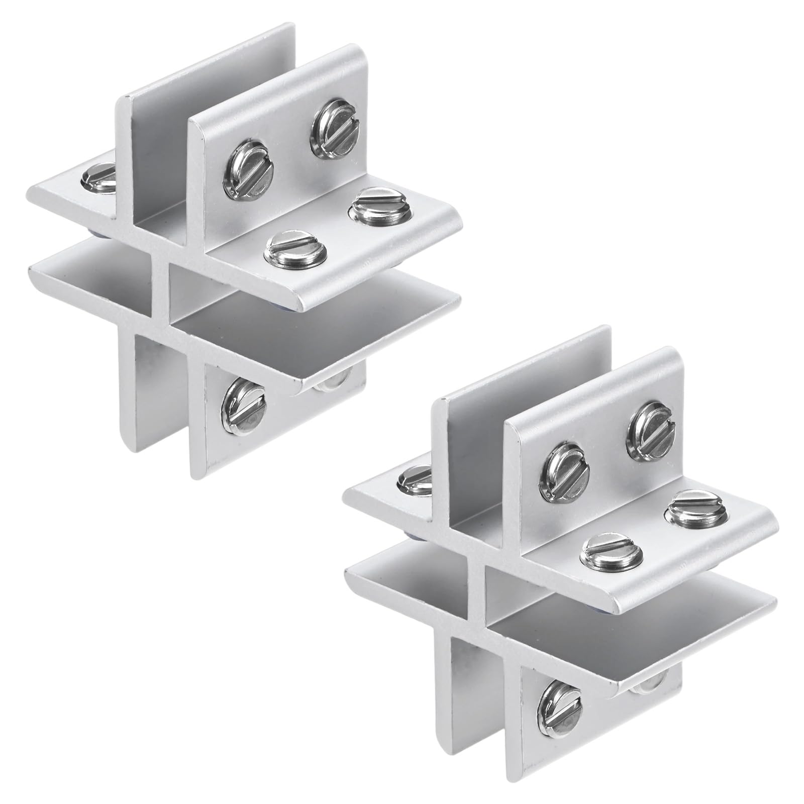 Support à étagère en verre M METERXITY réglable 8-10mm en croix ton argenté x2