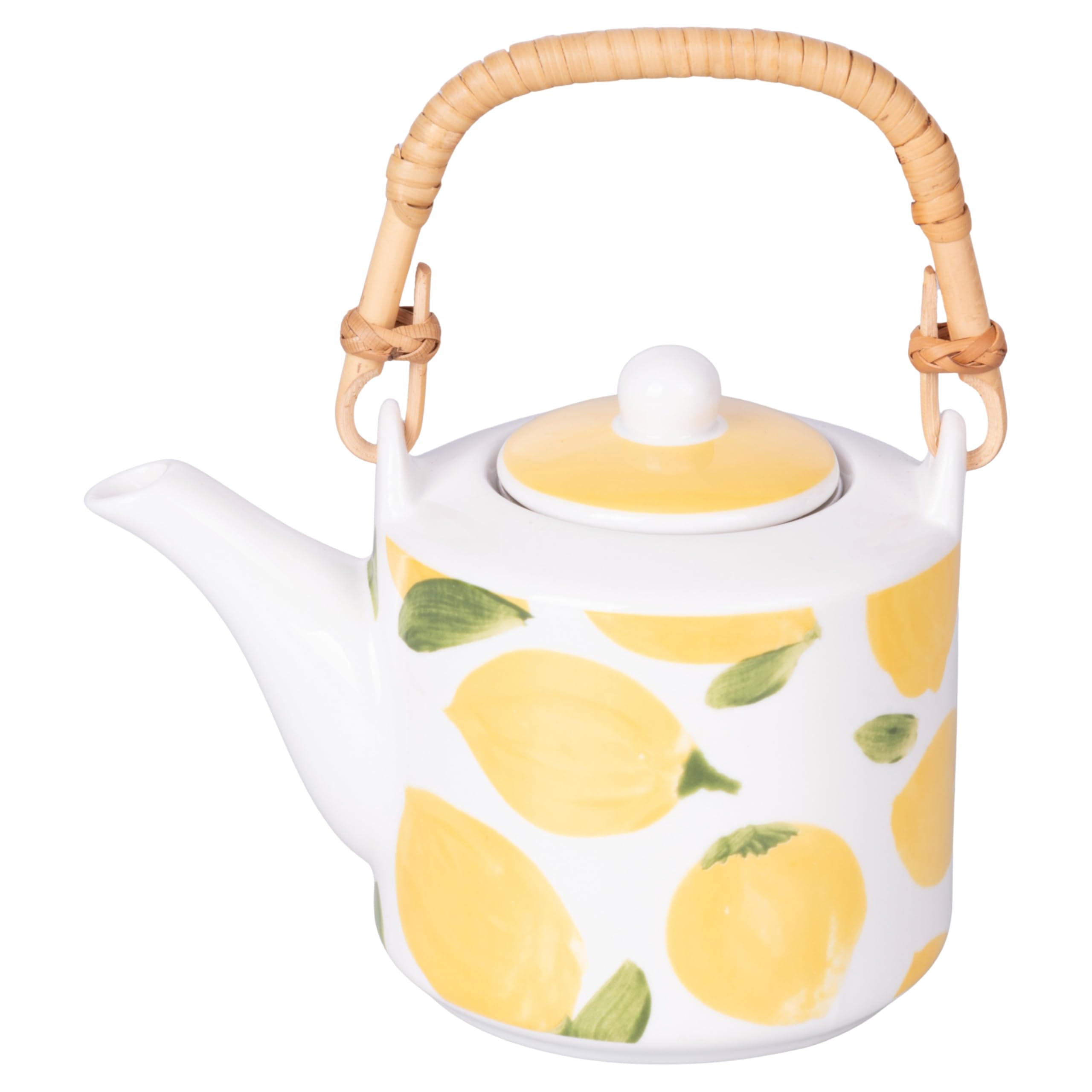 Teiera In Porcellana Fine Lesser & Pavey Con Motivo Frutta (Mele E Ciliegie) – Altezza 23 Cm, Adatta A Microonde E Lavastoviglie