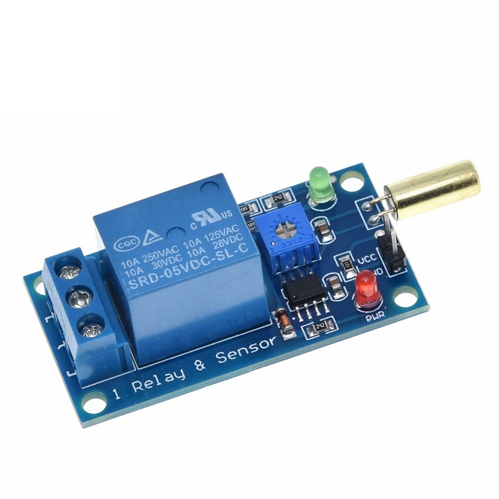 Módulo de relé sensor ángulo inclinación SW520D salida 1 canal 5V interruptor de bola dorado Uds