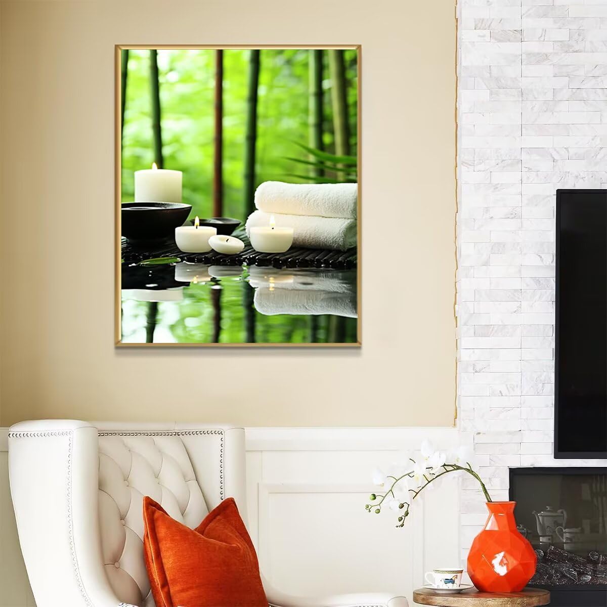 Dipingere con i Numeri Candela, Paint by Numbers Adulti Paesaggio, Fai da te Creativi Adulti Quadri da Dipingere Numerati Kit per Decorazione Della Parete di Casa, Regalo 70x95 cm Senza Cornice 77-6