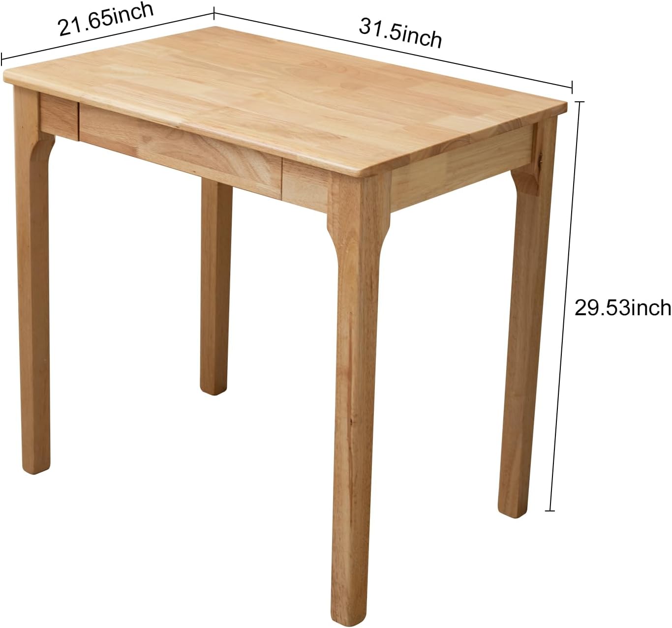 Solid Wood Desk, Gaming Study Home Office Desks for Work, Student PC Desk for Bedroom, Small Computer Desk for Small Spaces, Easy to Assemble (Wood Color, 31inch)