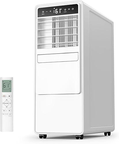 Aire acondicionado portátil de 12000 BTU para habitaciones de hasta 500 pies cuadrados, unidad de CA portátil 3 en 1 con ventilador y