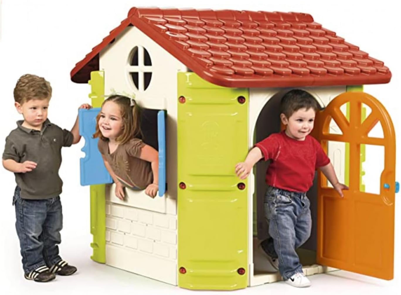 FEBER House, Casita Infantil para el Jardín, Accesorios No Incluidos, Fácil Montaje Sin Herramientas, Colores Luminosos y Resistente a la Luz Solar y Temperatura, Famosa (800010248), Versión previa