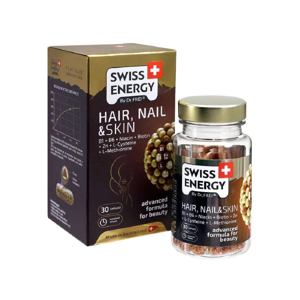 Hair, Nail and Skin, Vitamins and Minerals for Hair, Nails and Skin, 30 Sustained-Release Capsules