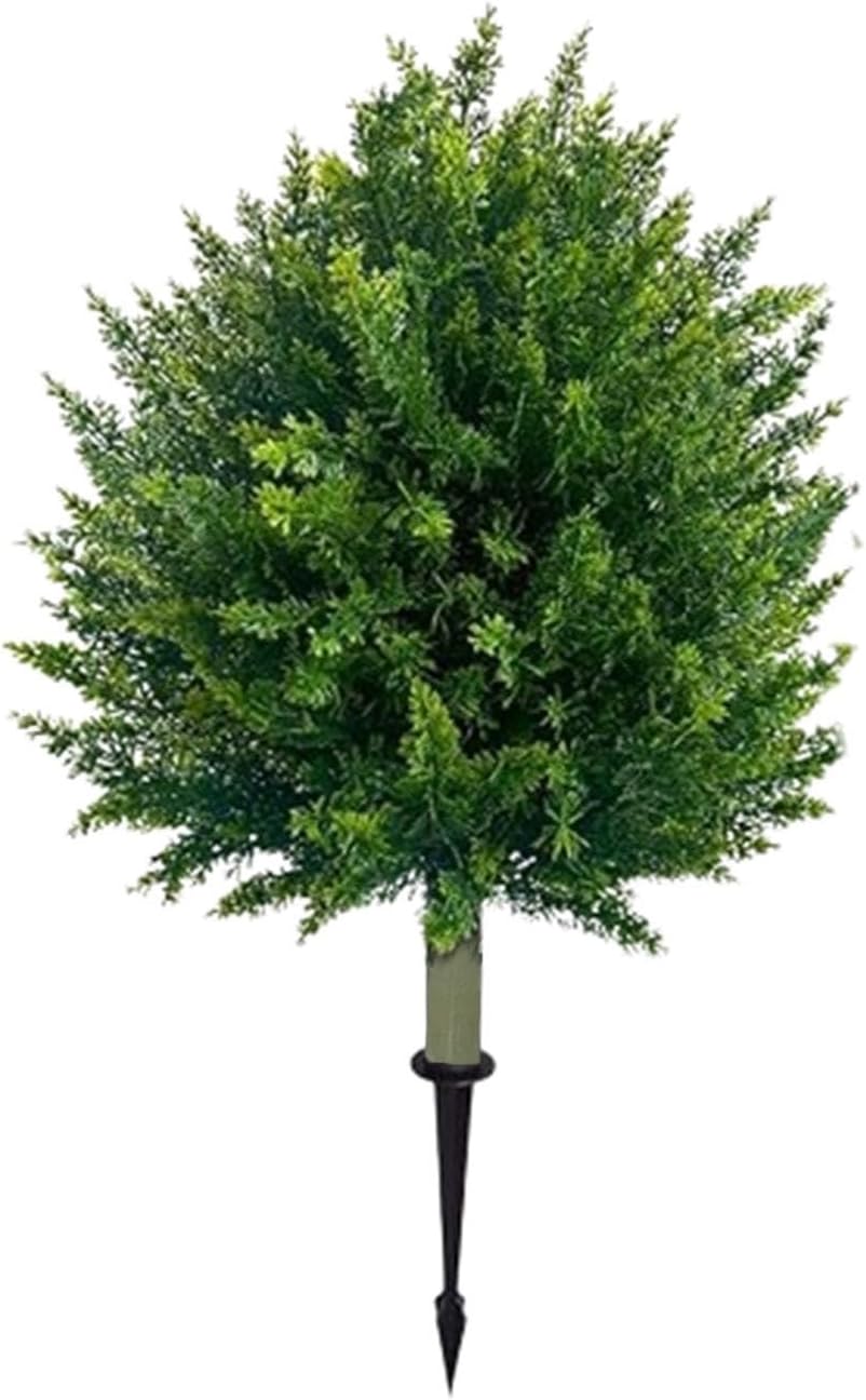 24.5 Inch Artificial Cedar Trees for Outdoors Uv Resistant Artificial Christmas Trees Faux Trees Indoor Fake Tree Topiary Trees Artificial Outdoor Faux Outdoor Plants Cypress Greenery Decor