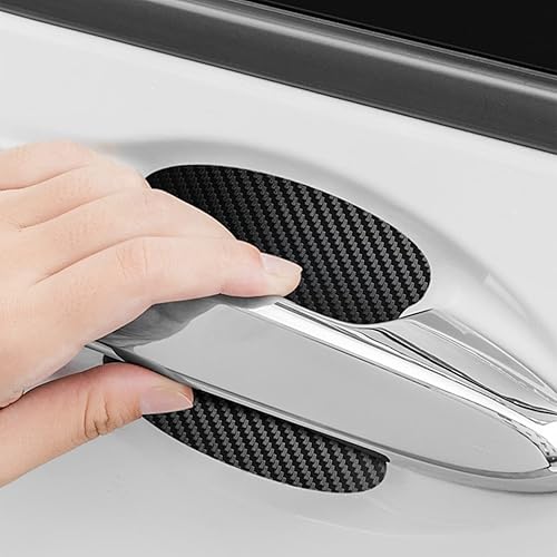Miniatura 7 de 8 protectores de arañazos para manijas de puerta de automóvil, protector universal de fibra de carbono, adhesivo lateral, evita que la pintura se