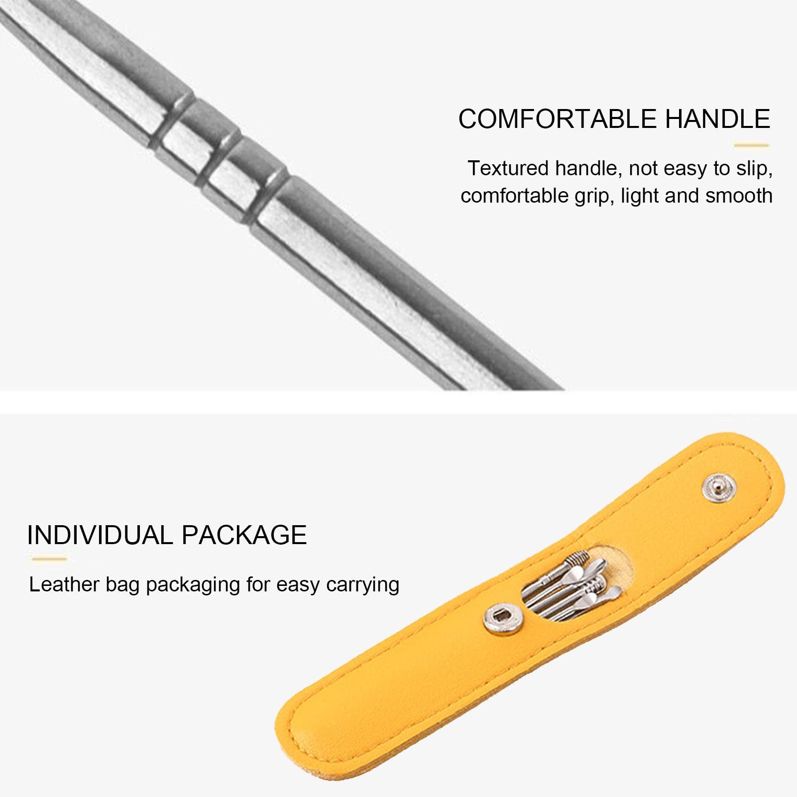Retrait cérumen - Retrait cérumen Ear Pick,Outil Retrait Cire d'oreille en Acier Inoxydable, Ensemble 6 Outils prélèvement Cire d'oreille