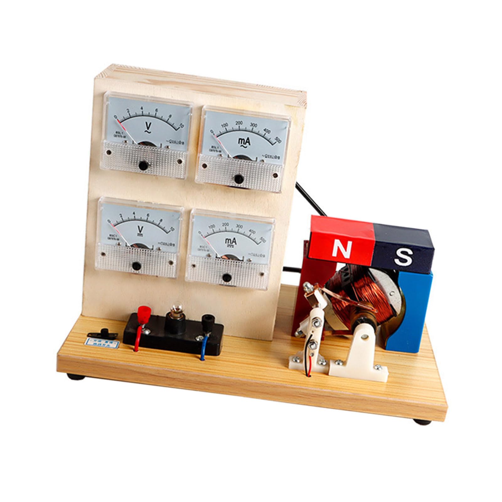 Modelo de generador de manivela Equipo de experimentos electromagnéticos Herramienta de enseñanza de física para Modelo de manivela de laboratorio de ciencias Demostrador de inducción de de