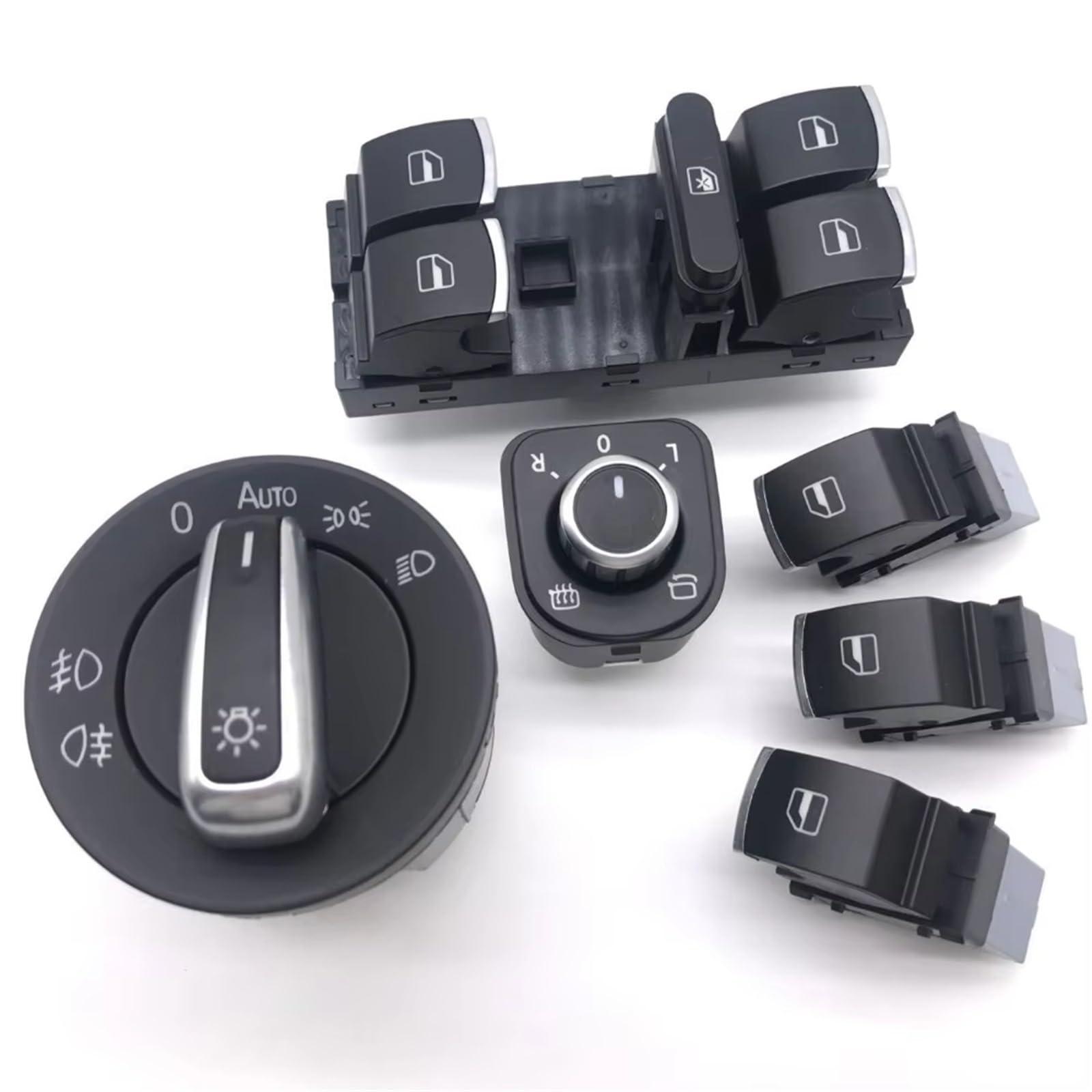 Automático Interruptor De Faro Compatible Con VW Para JETTA Para PASSAT 2006-2011 Para GOLF Para GTI 2006-2013 Faro Automóvil Espejo Retrovisor Control Botón Interruptor Ventanilla Eléctrica