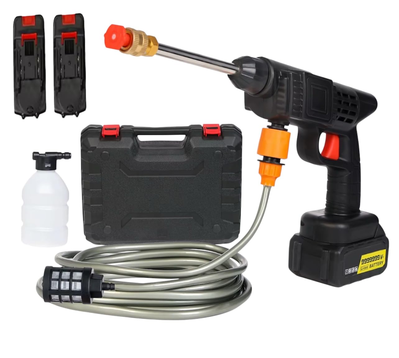 Bdit - Accesorios hidrolimpiadora a batería con mini soplador incluido, portátil, 4 pilas de 48 V intercambiables para limpieza versátil e inalámbrica