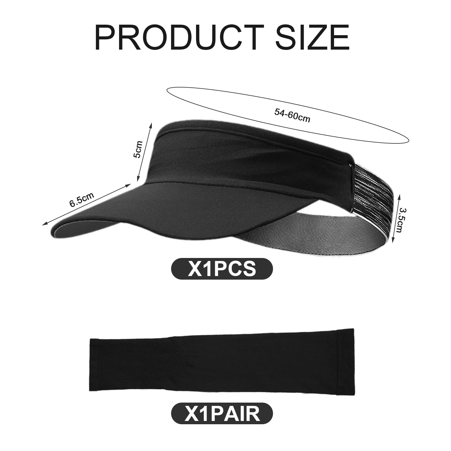 Image secondaire de ZGDEIWGF Casquette de sport femme, 1 casquette de soleil, housse de protection solaire, noir,Uni,Visière