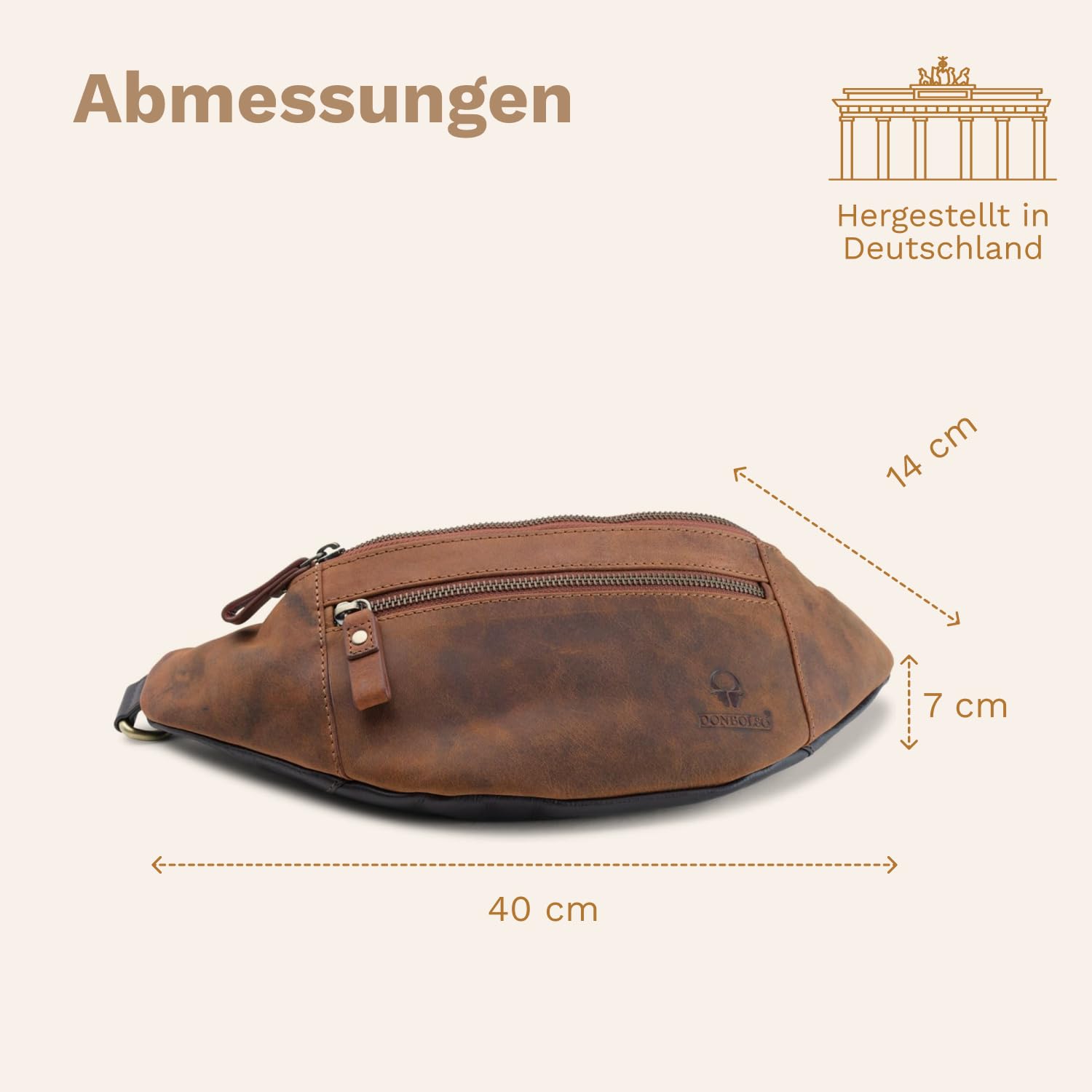 DONBOLSO Bauchtasche Seattle, Vintage Braun