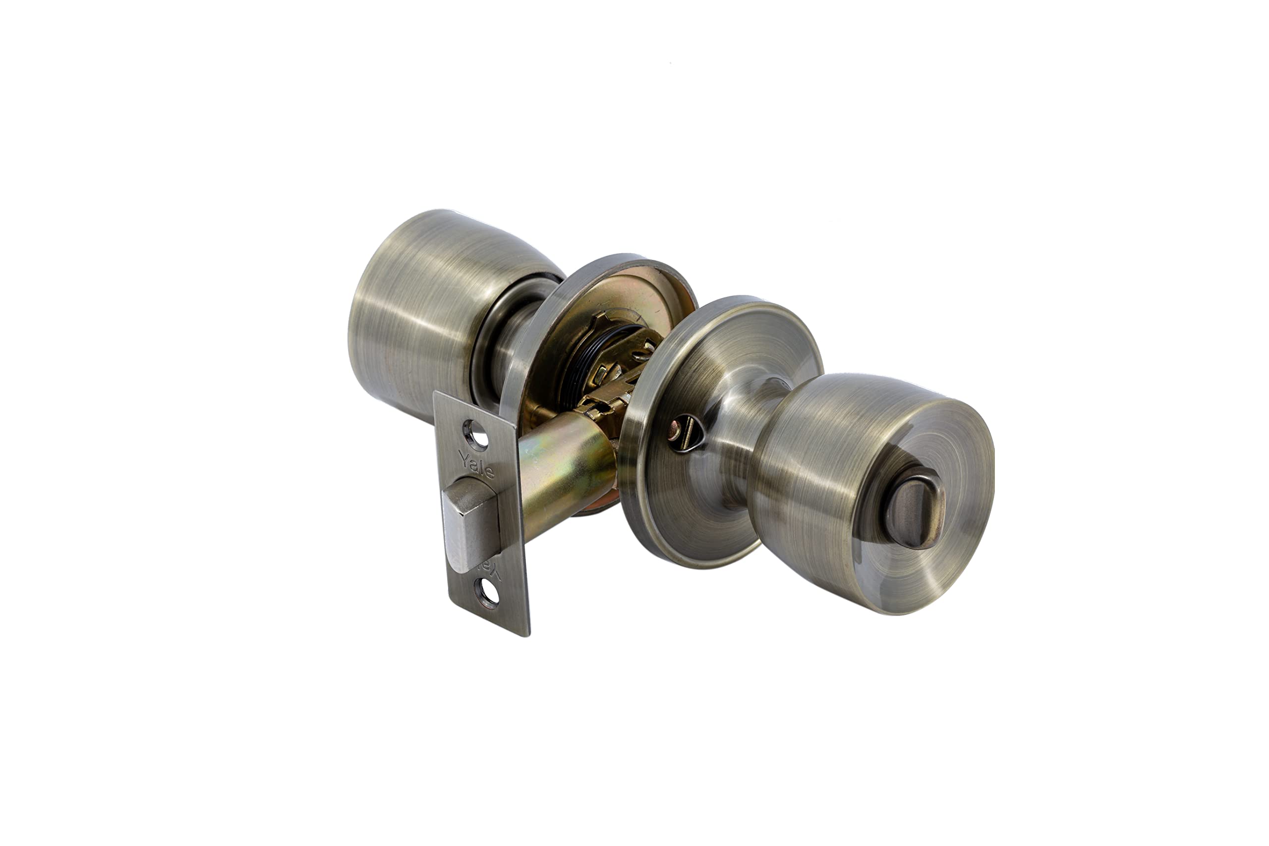 Yale Bathroom KNOB Set Antique Brass