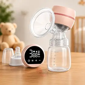 Bomba Tira Leite Elétrica 5 em 1 - Portátil Silenciosa com LED - 9 Níveis de Sucção, Extração Sem Dor, Anti Vazamento, Recarga USB – Amamentação Confortável e Discreta Premium