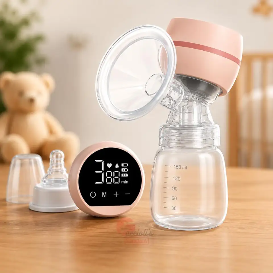 Bomba Tira Leite Elétrica 5 em 1 - Portátil Silenciosa com LED - 9 Níveis de Sucção, Extração Sem Dor, Anti Vazamento, Recarga USB – Amamentação Confortável e Discreta Premium