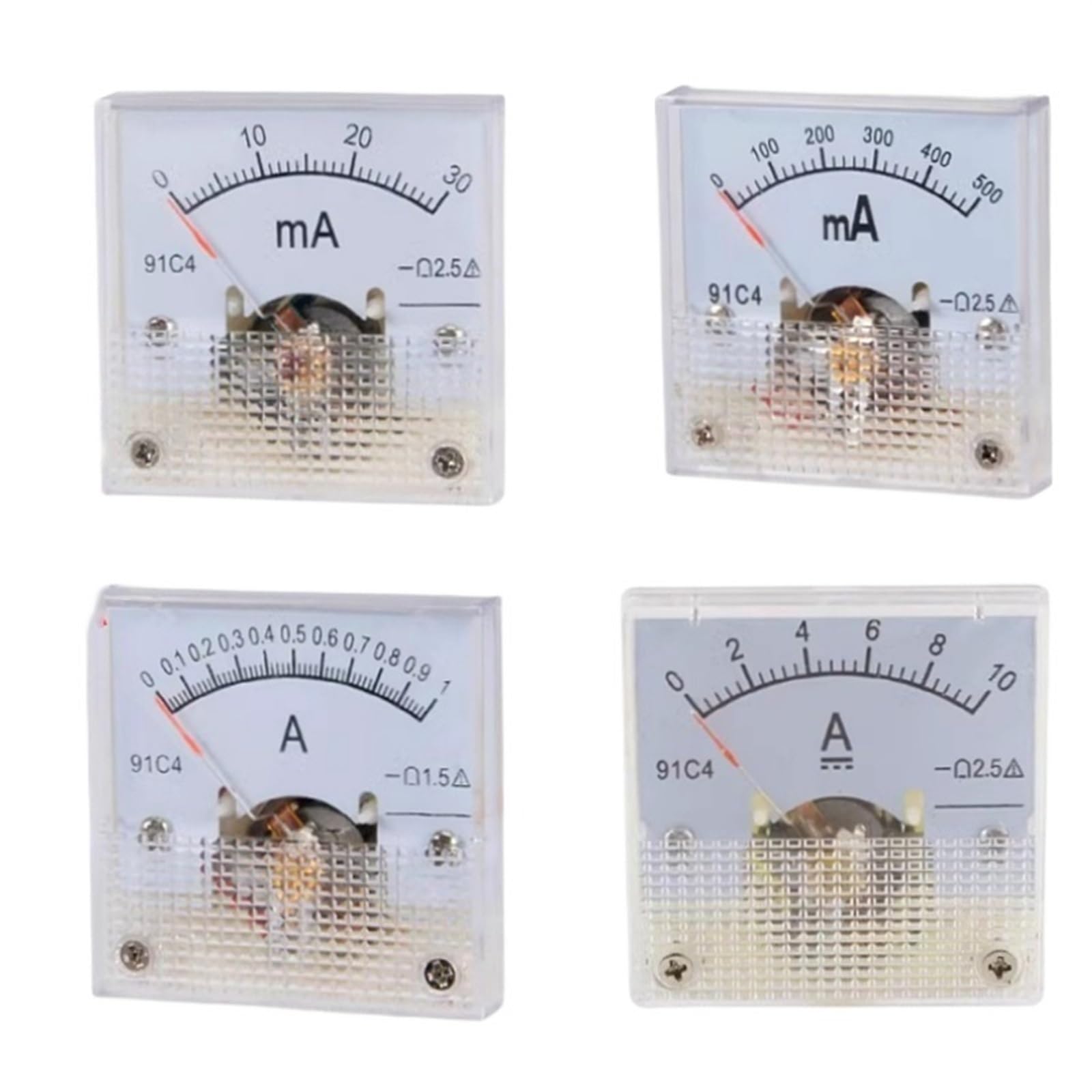 Milliampèremètre 100mA CC ampèremètre analogique 91C4 de 45mm