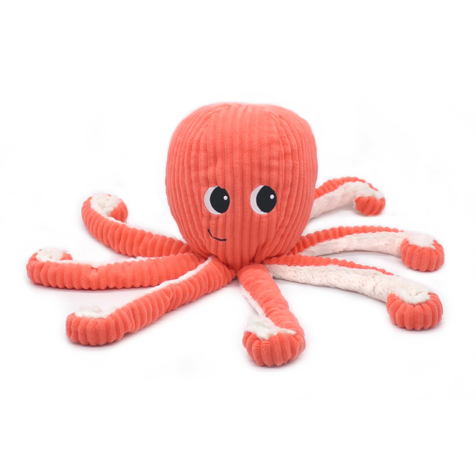 LES DÉGLINGOS Les Ptipotos by Plüschtier für Maman Bebe, sehr weich, Geschenk zur Geburt, Filu der Oktopus, Mama & Baby, 45 cm, Korallenrot