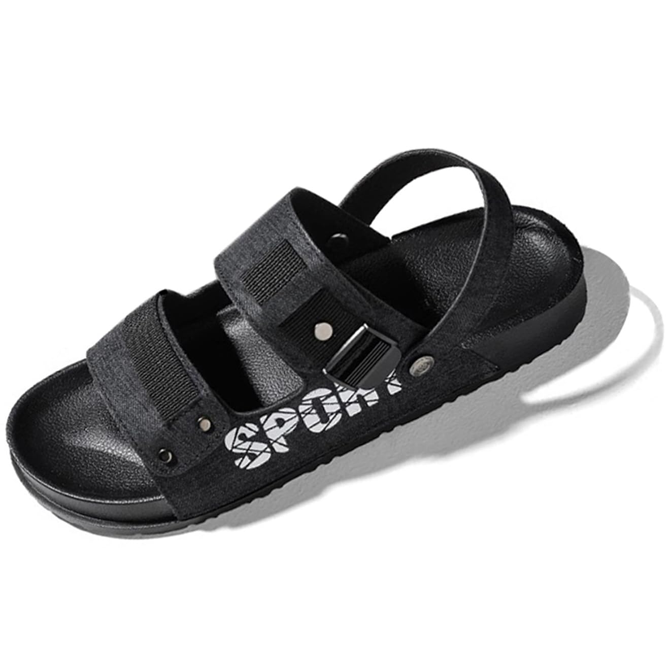 Summer Slip-On Home Slippers for Men Non-Slip Shower Shoes Beach Slippers Breathable Open Toe Sandals for Indoor and