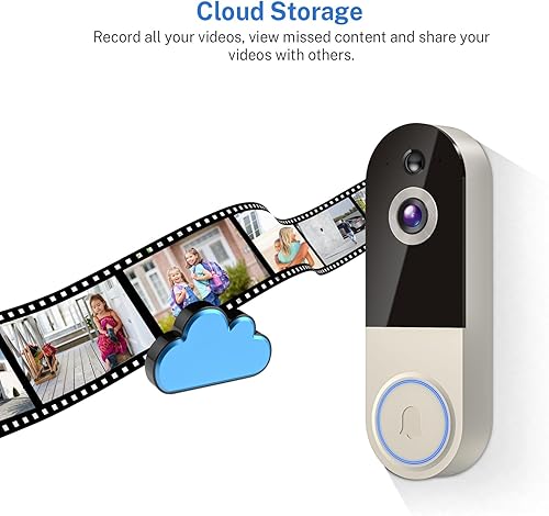 Miniatura 7 de Cámara de timbre de video WiFi con detección humana, funciona con pilas, visión nocturna, conversación bidireccional, WiFi 2.4G, almacenamiento en