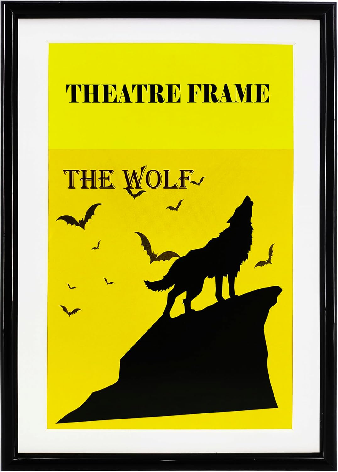 8 Packs,Theatre bill Frame with White Mat,Black Theatre Frame, Holds 5.5x8.5 inch theater show-bill Media with Installed Hanger and Easel