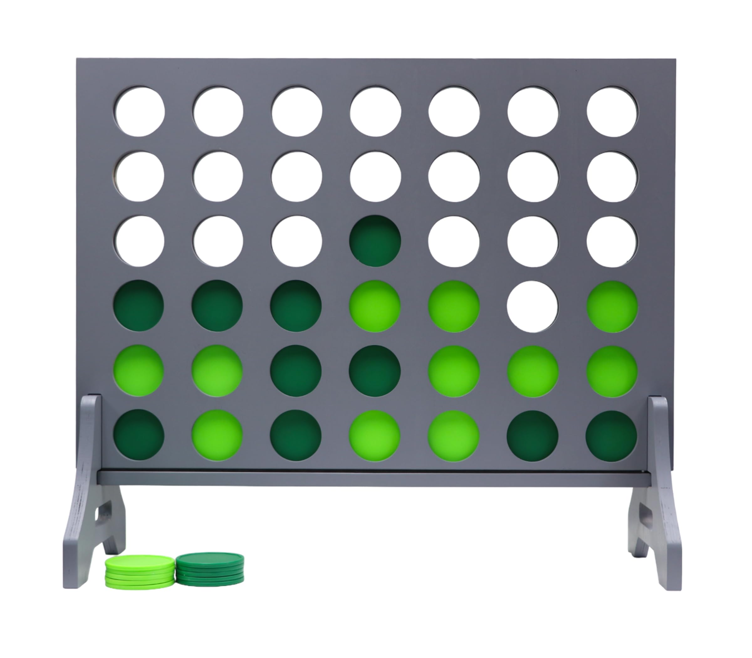 Giant 4 in a Row Game for Family &amp; Adults – Tailgating Pros Jumbo Grey Wooden Four in a Row Indoor &amp; Outdoor Yard Game for Family Party Fun, Portable Activities for Patio, Backyard, and Camping