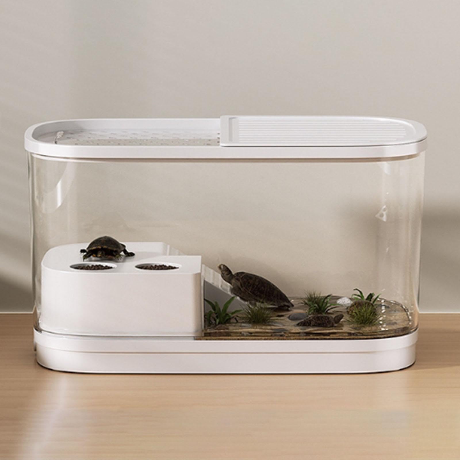 Sharplace Acuario con para Tortugas, hábitat para Reptiles, terrario para Tortugas, Accesorio para Mascotas, L