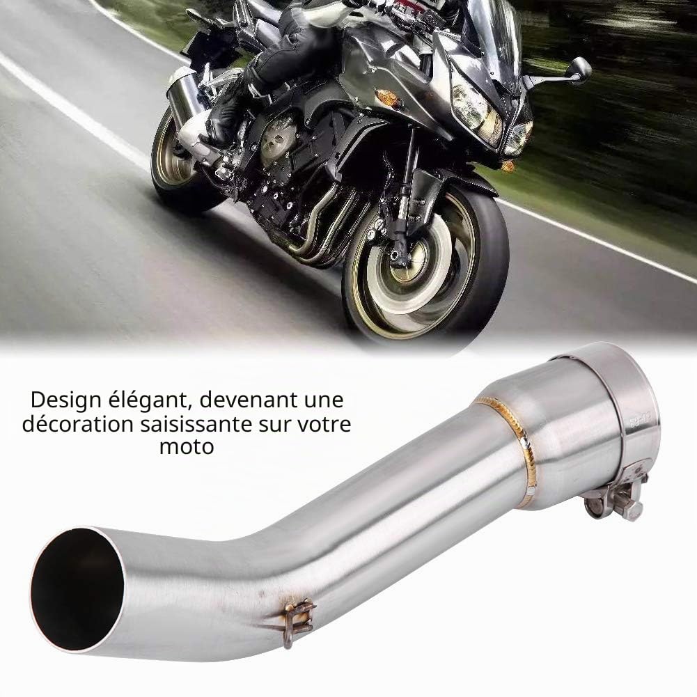 Moto Moto Tuyau D'échappement Slip On Racing Échappement Milieu Lien Tuyau Mi Tube Adaptateur Connecteur Remplacement pour FZ1 FZ1-N 2006-2015
