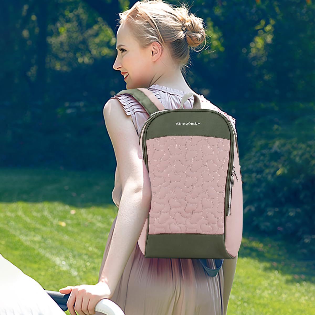 SONARIN Grande Capacità Pratico Zaino Fasciatoio,Borsa per Pannolini Multifunzionale Zaino Mamma Neonato Borsa Fasciatoio da Viaggio Portatile con Borsa per Bottiglia