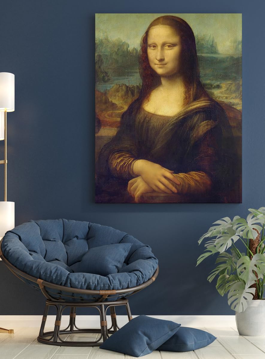 La Gioconda - Mona Lisa | Leonardo da Vinci | Renacimiento | Cuadro Canvas Wall Art | Impresión Giclée lienzo algodón puro | Bastidor 3cm | 55x75cm