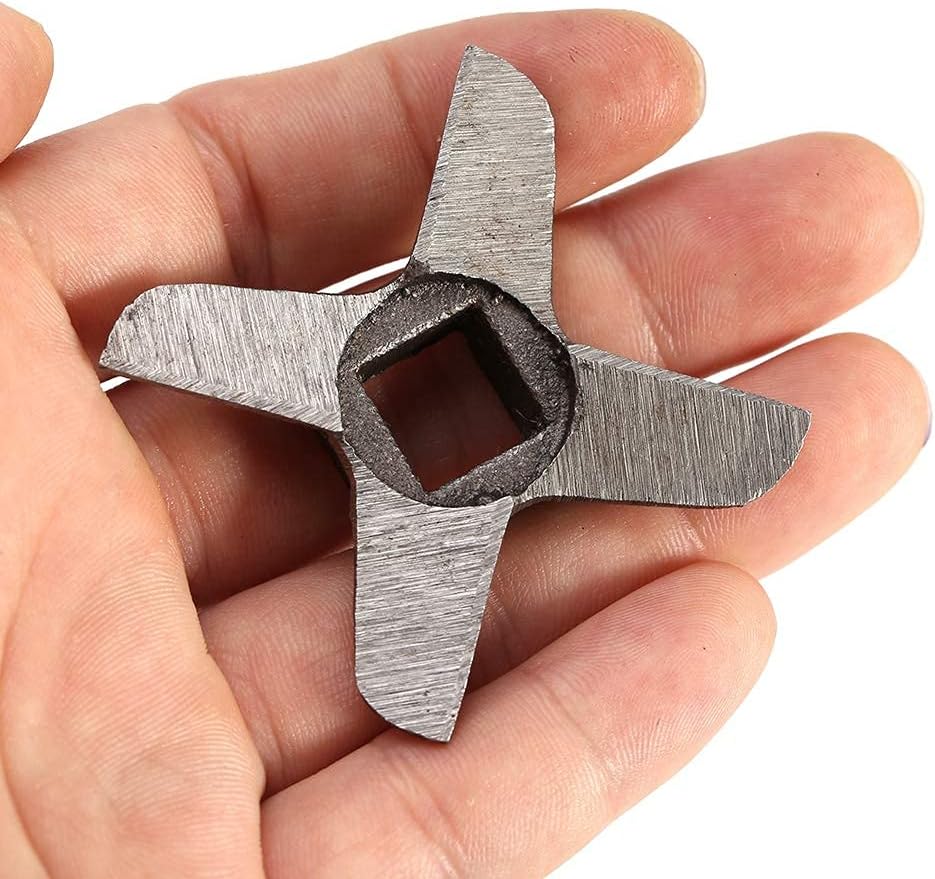 Replacement Meat Grinder Blade, Cross Shaped Meat Grinder Blade Stainless Steel Food Meat Grinder Blade Professional Mincers Knife Cutter for Home Kitchen Grinders Accessories Part (Size 10)