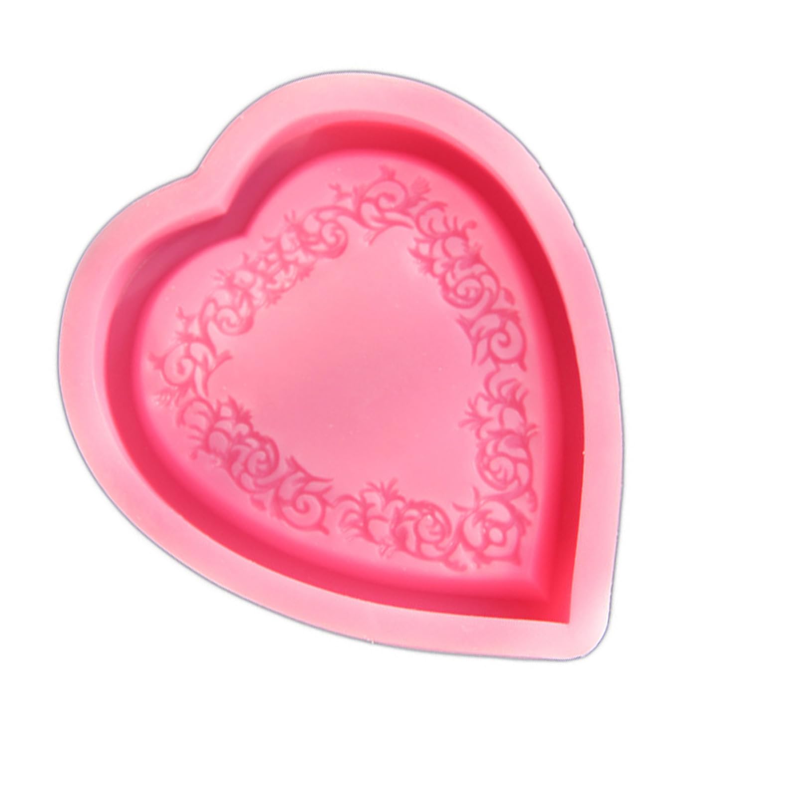 Lerpwige Multipurpose Heart Plate Silicone Mold Easy Demolding Jewelry Holder Tray Render Cast