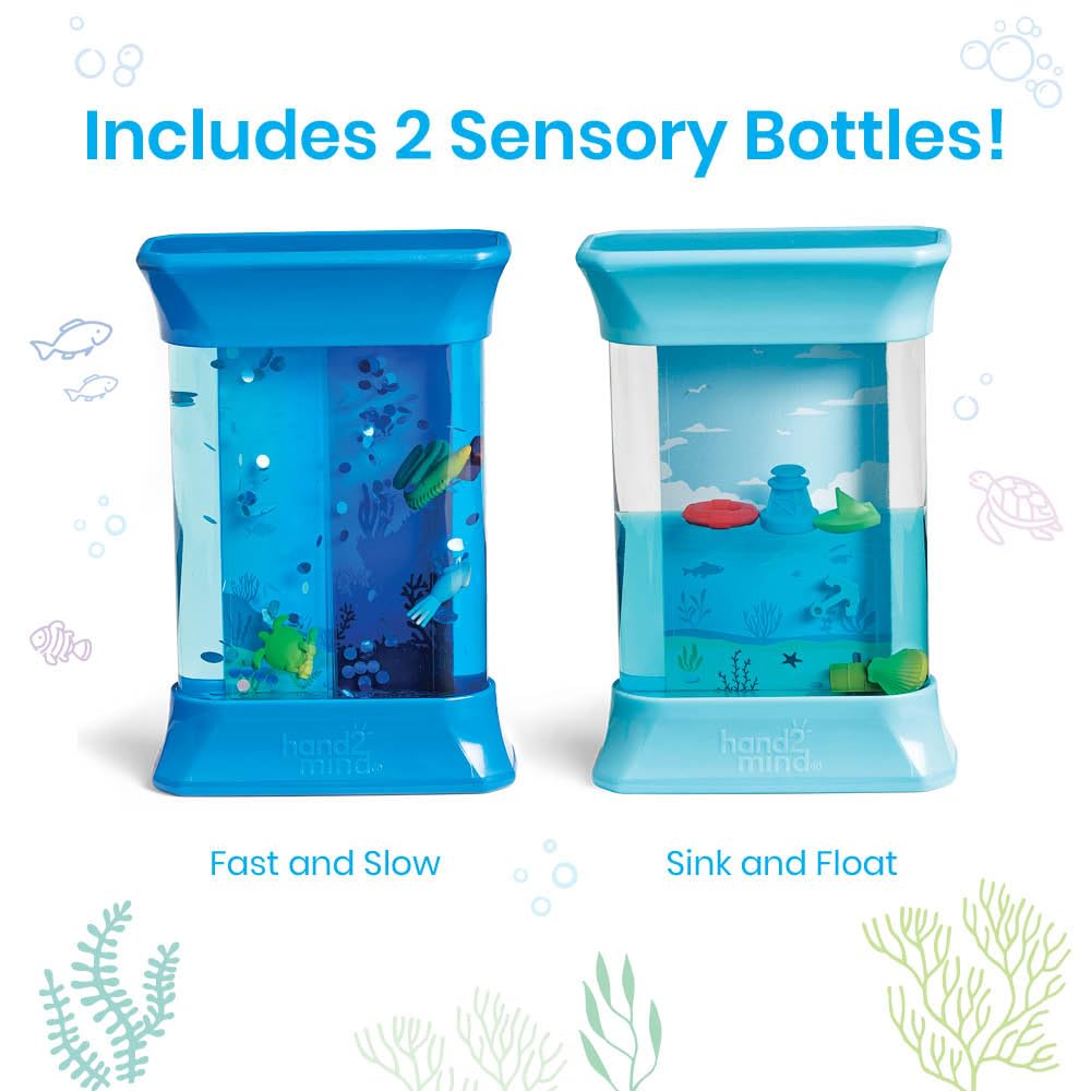 Learning Resources Tuby Sensoryczne Siły Oceanu, Zabawki Sensoryczne, Wiek 3+, Uspokajające Fidget, 2 Tuby