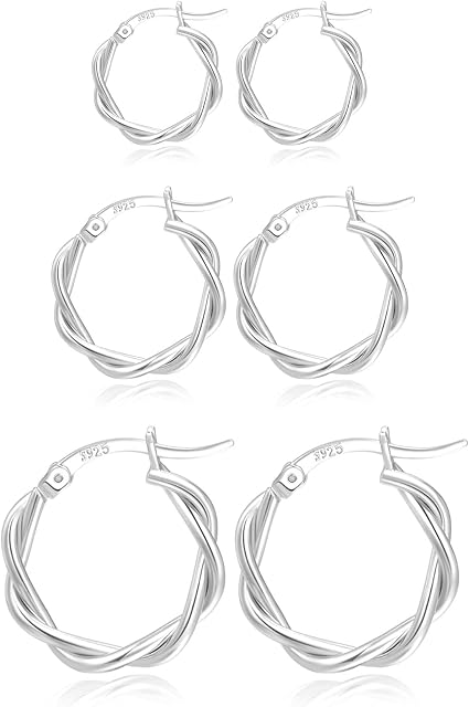 Gold Hoops Earrings for Women S925 Sterling Silver Post Hoop Earrings 18k Gold Hypoallergenic Cubic Zirconia Small Gold Hoops Earrings Set for Women Girls 13/15 /20mm PABBEU