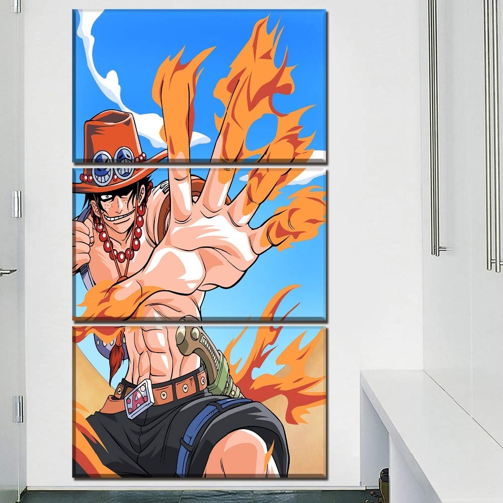 Tableau sur toile animation en 3 pièces pour décoration murale salon