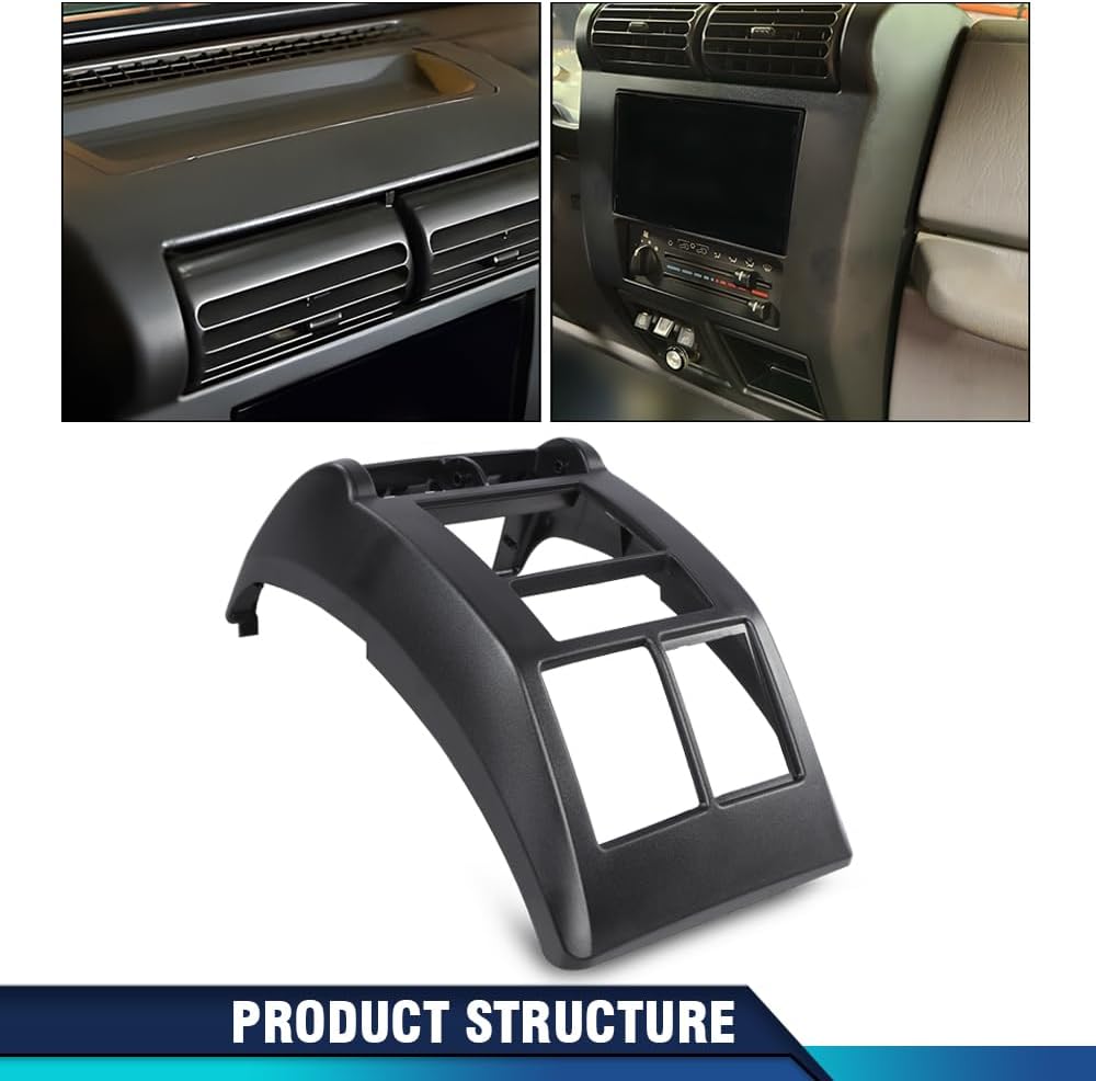 PIT66 Dash Bezel Cover Compatible with Jeep Wrangler TJ 1997-2002 Double Din Dashboard Panel Mounting Kit Replace 95-6549