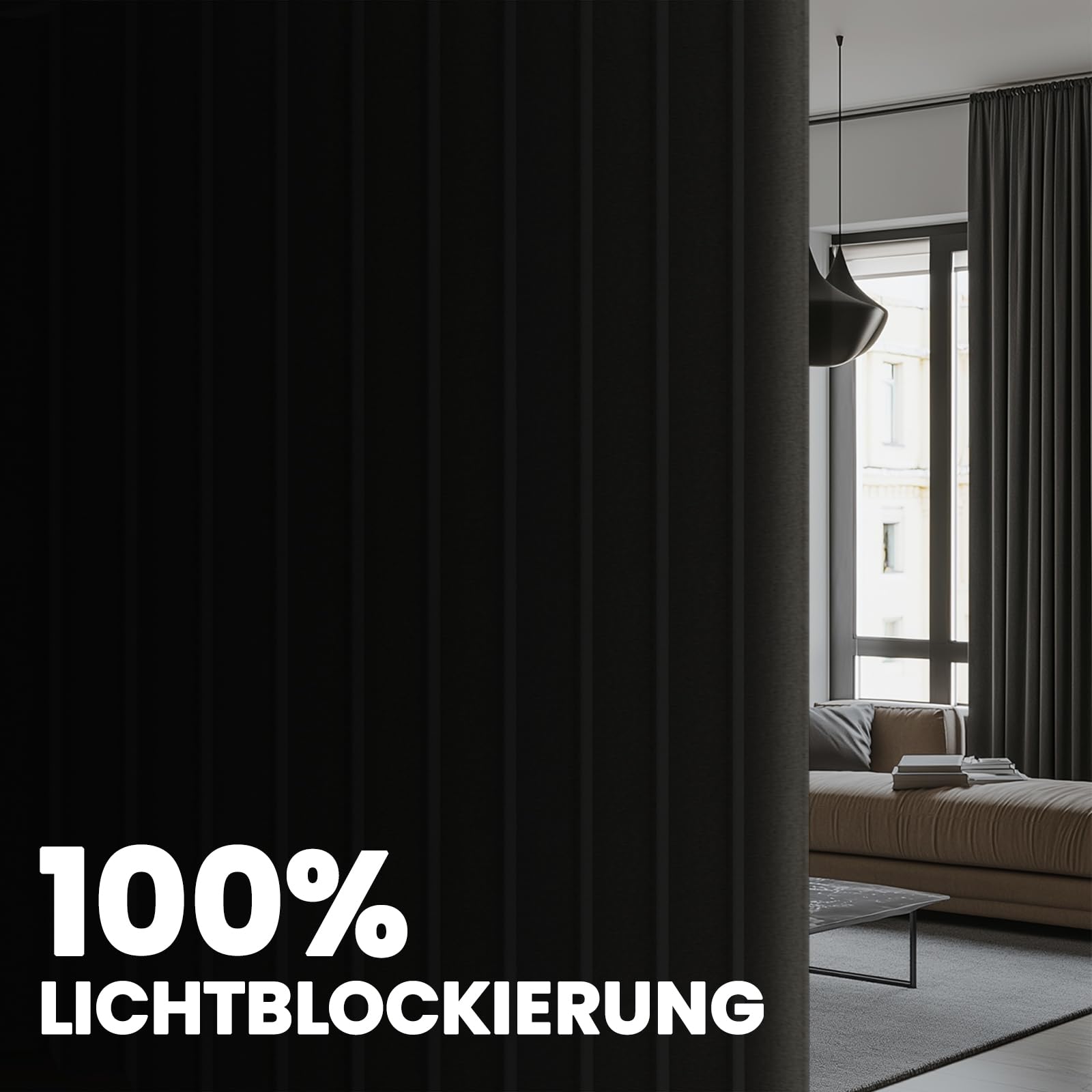 AJAZZ Blickdichter Vorhang als Falttür & Raumtrenner, Flexibler Paravent mit Biegsamer Schiene, Sichtschutz für Schlafzimmer, Balkon & Home Office, Grau, H213 x B254 cm (1er Pack)
