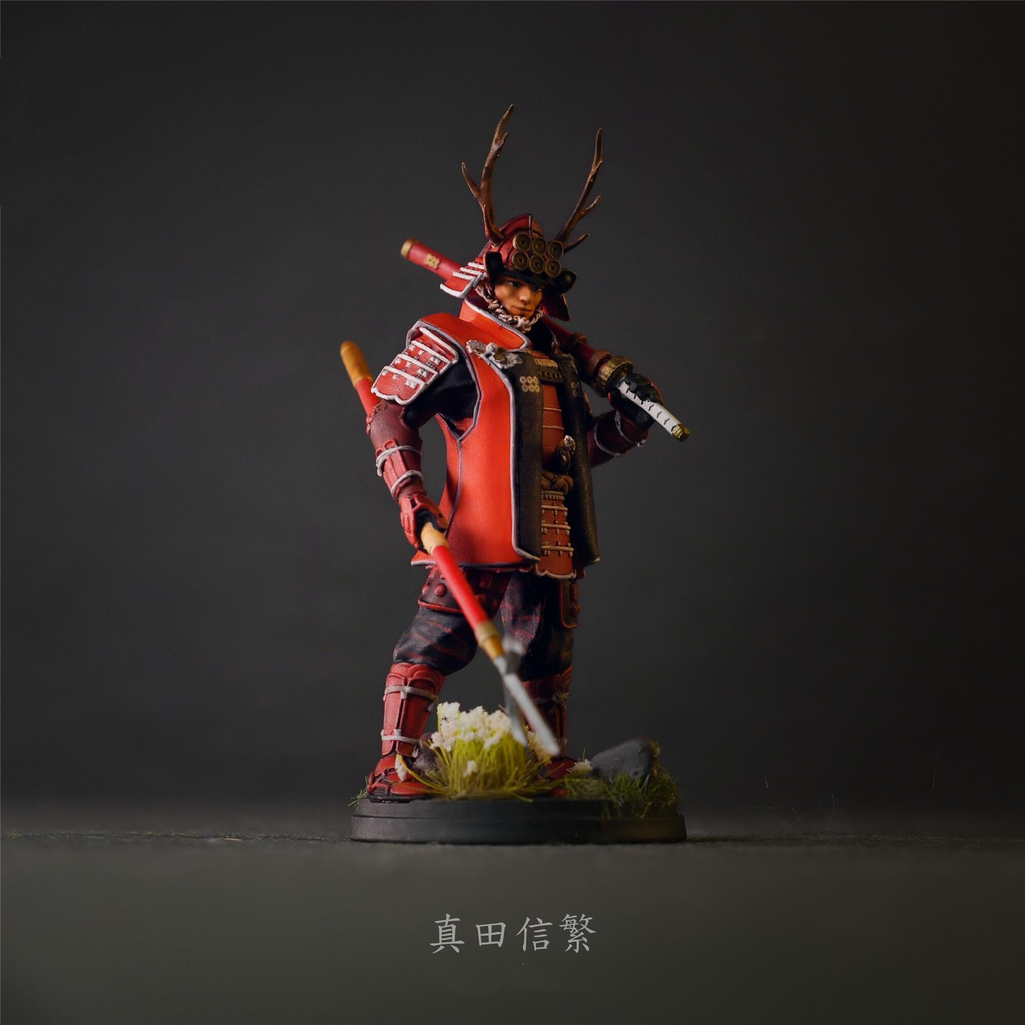 Amazon.co.jp: 真田信繁 真田幸村 ミニ 54mm 樹脂製 武士フィギュア 未