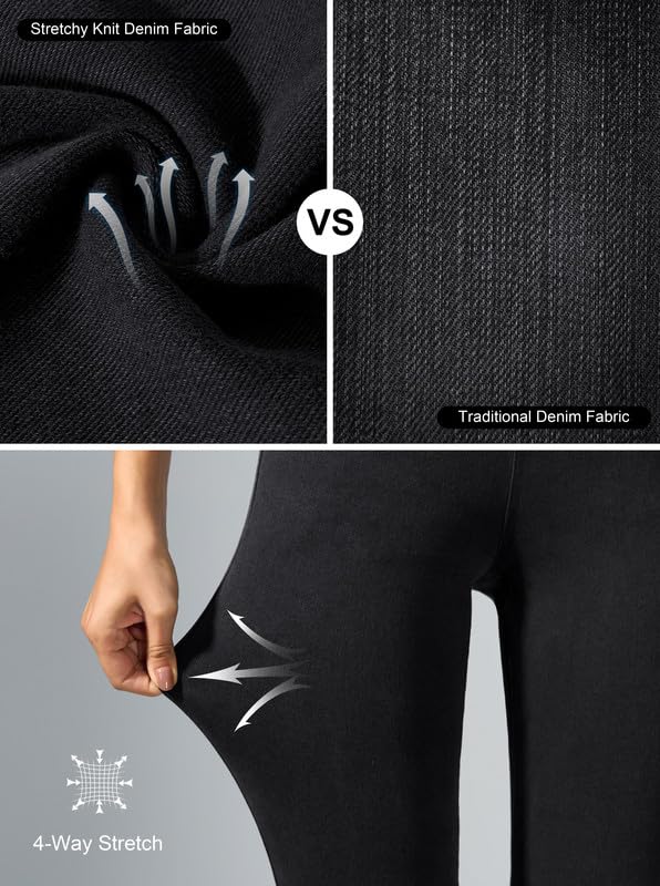 Rammus Jeans acampanados para mujer, de cintura alta, acampanados, pantalones de yoga de moda, leggings elásticos con bolsillos