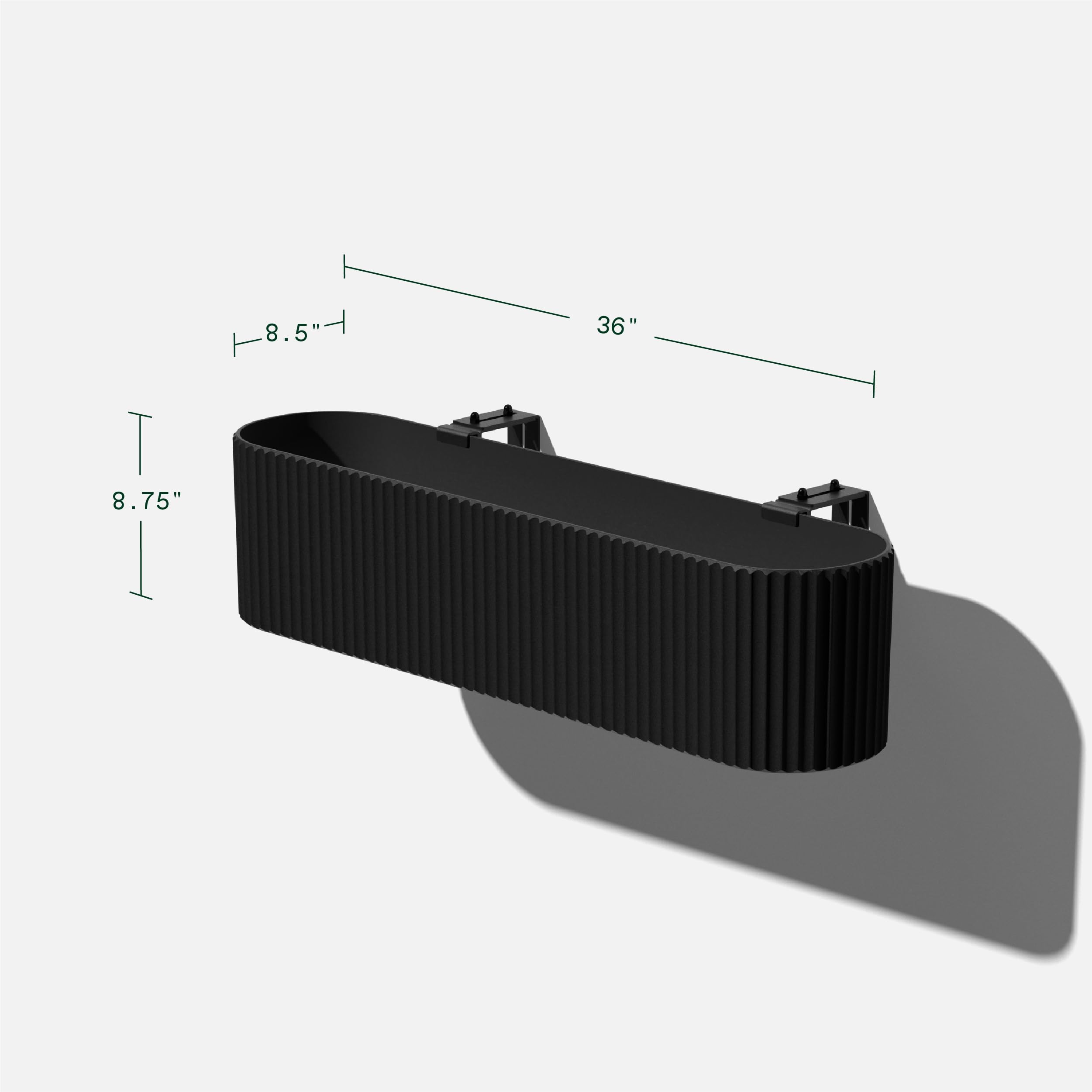 Veradek Demi Series Long Planter For Porch, Patio, Backyard | Durable Plastic-Stone Composite Material | Modern Décor For Shrubs, Flowers