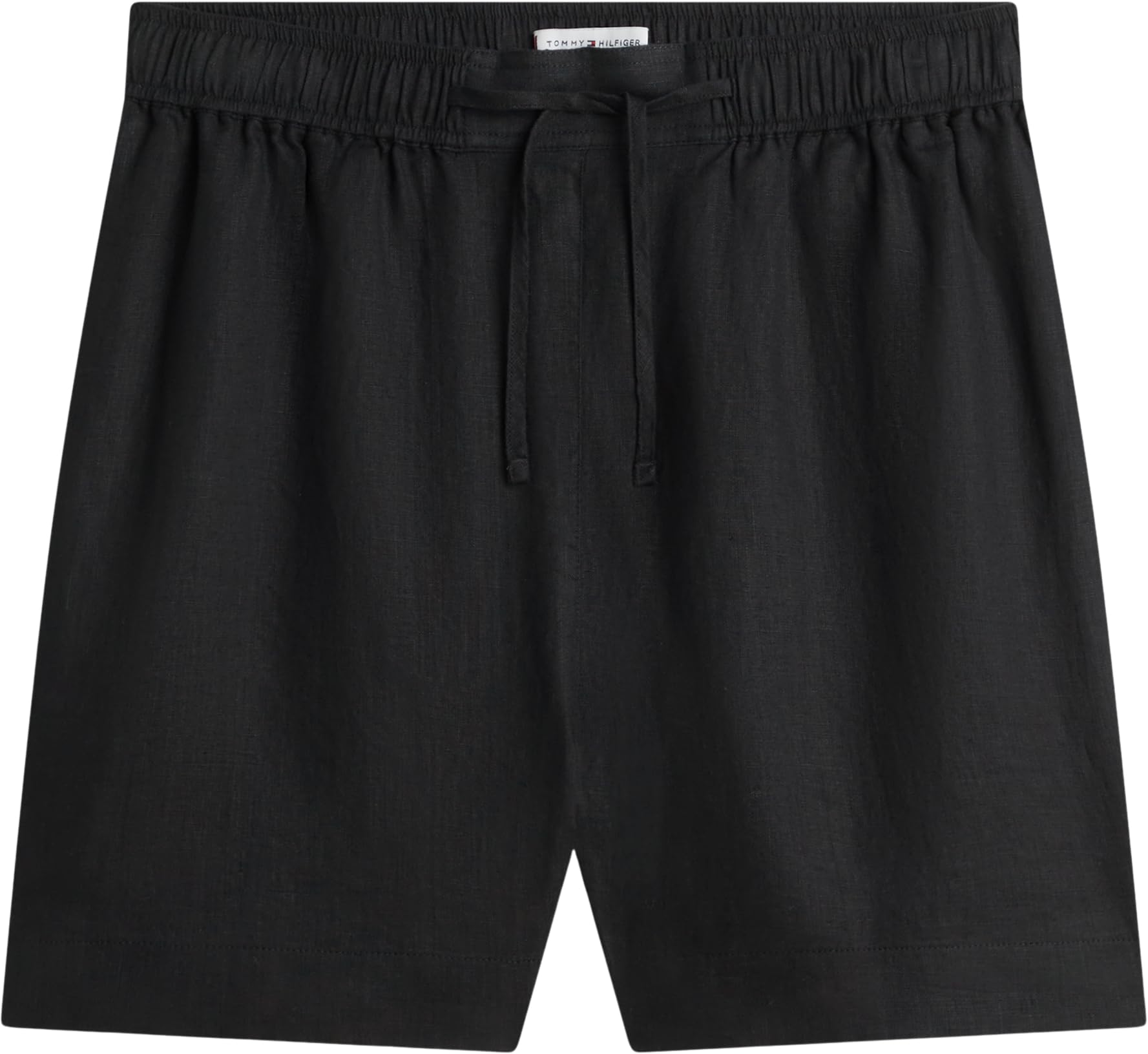 Tommy Hilfiger Pantalón Corto Mujer Linen Pull On con Detalles distintivos de la Marca, Negro (Black), M