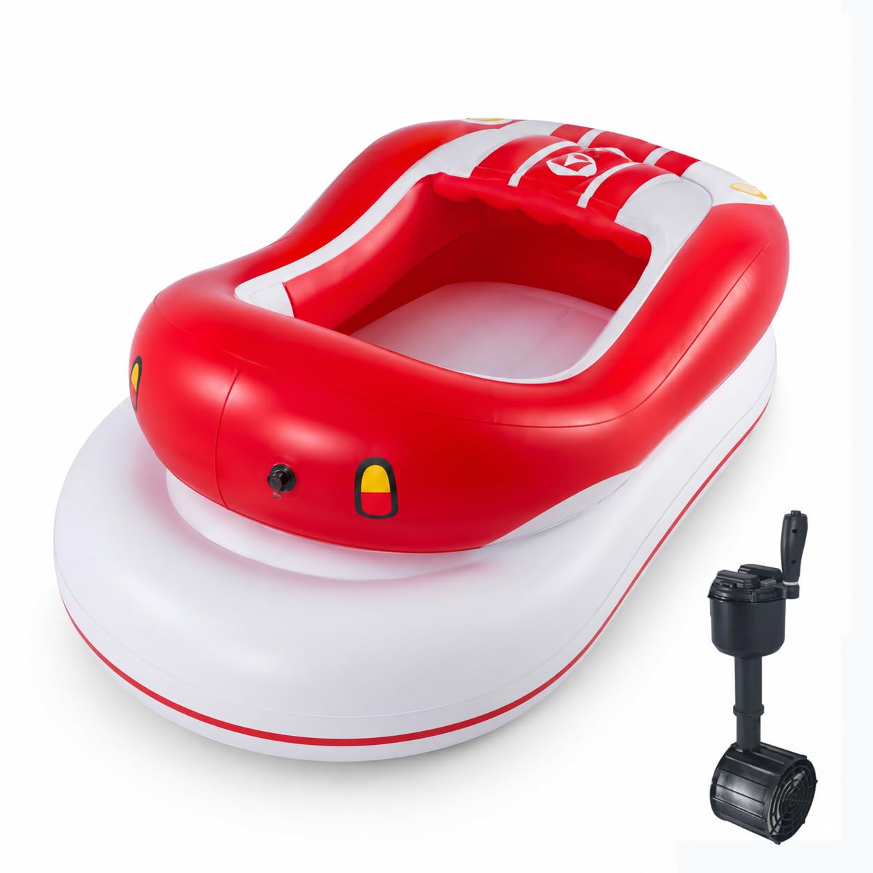 Motorized Pool Float for Adults, Electric Inflatable Bumper Boat Red