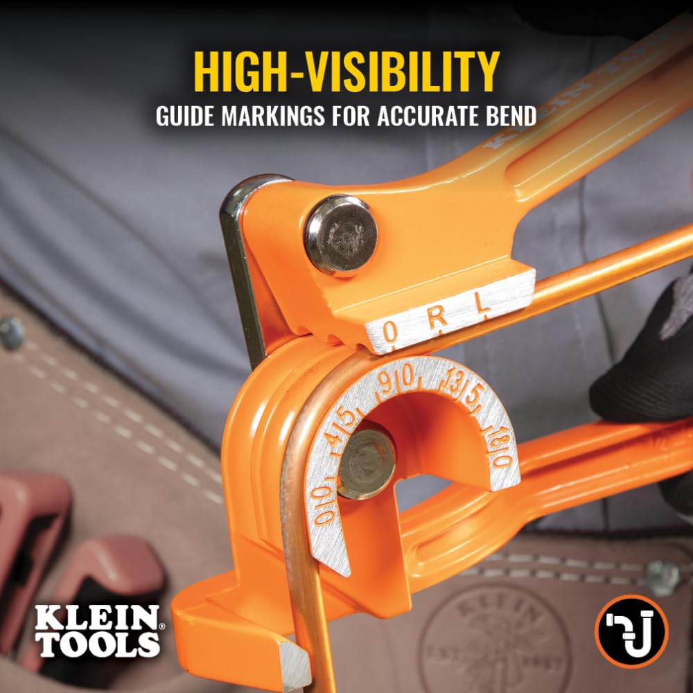 Klein Tools Cintreuse de tubes 3 en 1 51006 de 1/4, 5/16 et 3/8" OD, coude en cuivre souple, aluminium, paroi mince en acier jusqu'à 180 degrés