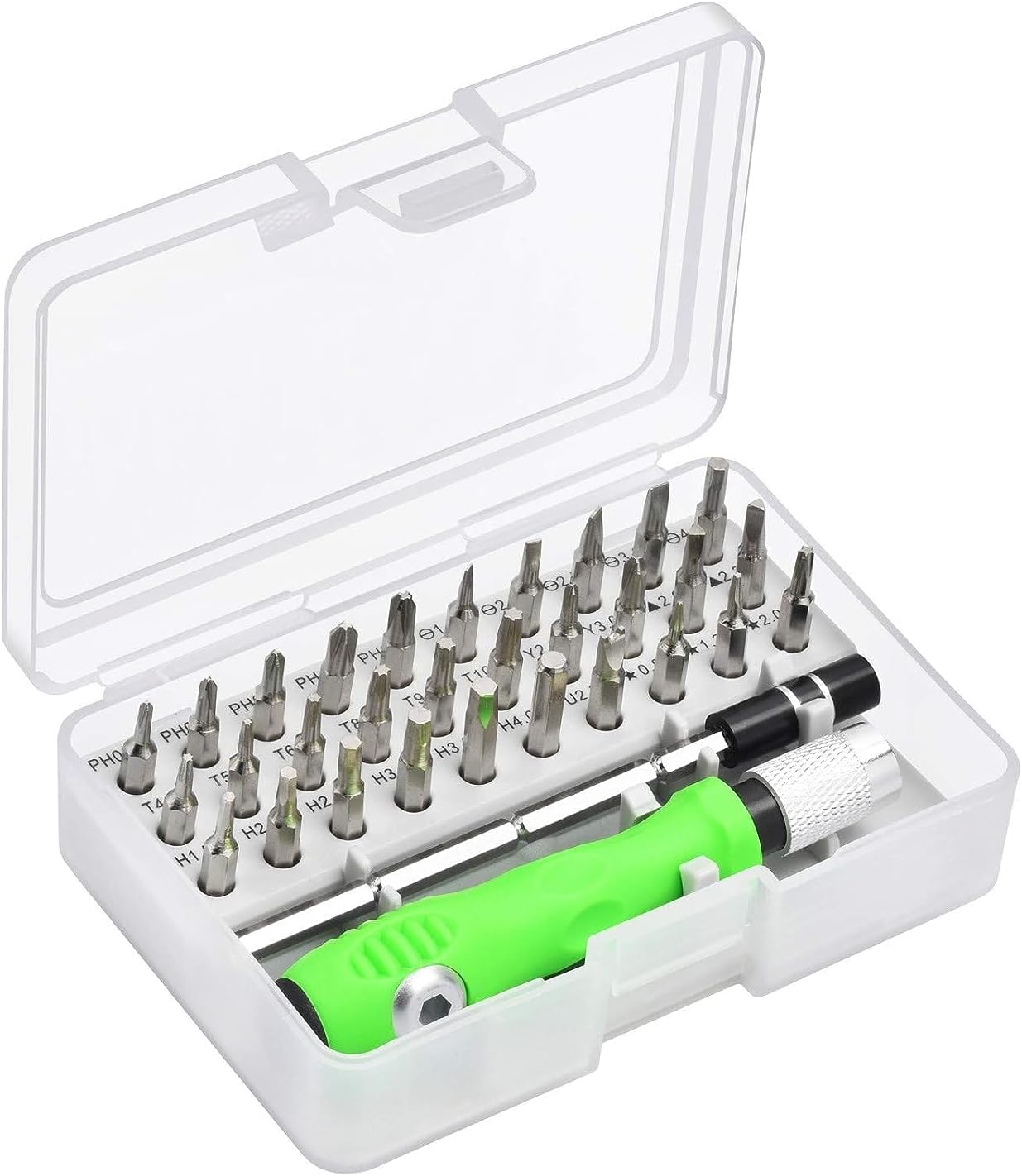 Zaptec 32 In 1 Magnetic Screwdriver Set With Extension Rod For Home Appliance, Laptop, Mobile, Computer, Toys & Watch Repairing,Green